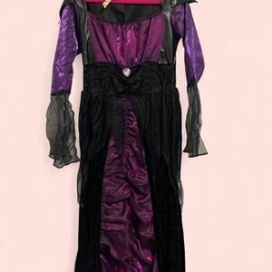 Black and Purple Witch Gothic Halloween Costume Size Small